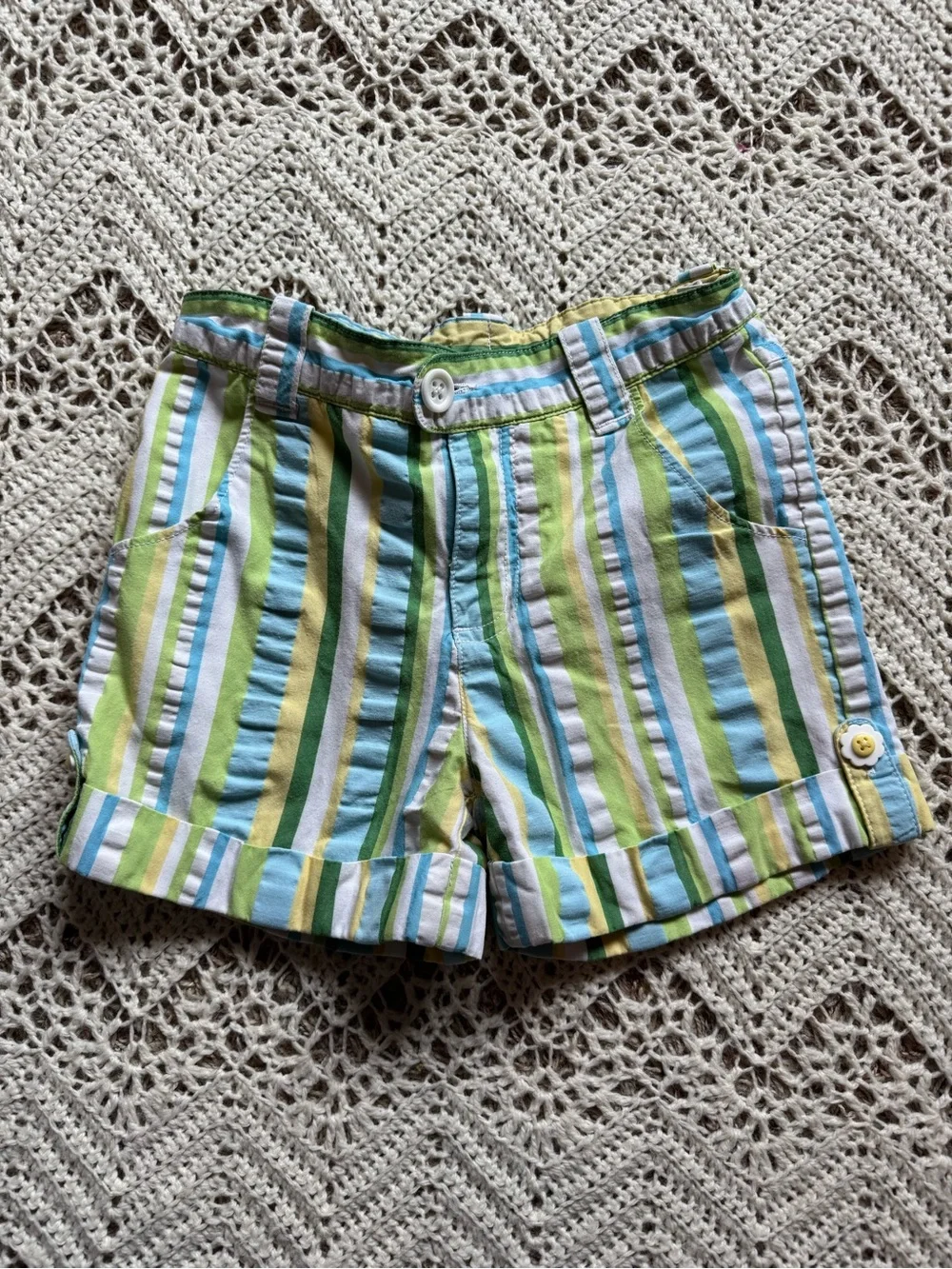 Y2K Gymboree Girl Shorts Size 7/8 Adjustable Colorful Play Clothes